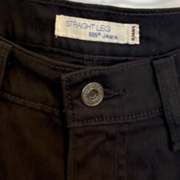 Levi's Black 505 Straight Leg Mid Rise Jeans Sz 10 - Picture 6 of 6